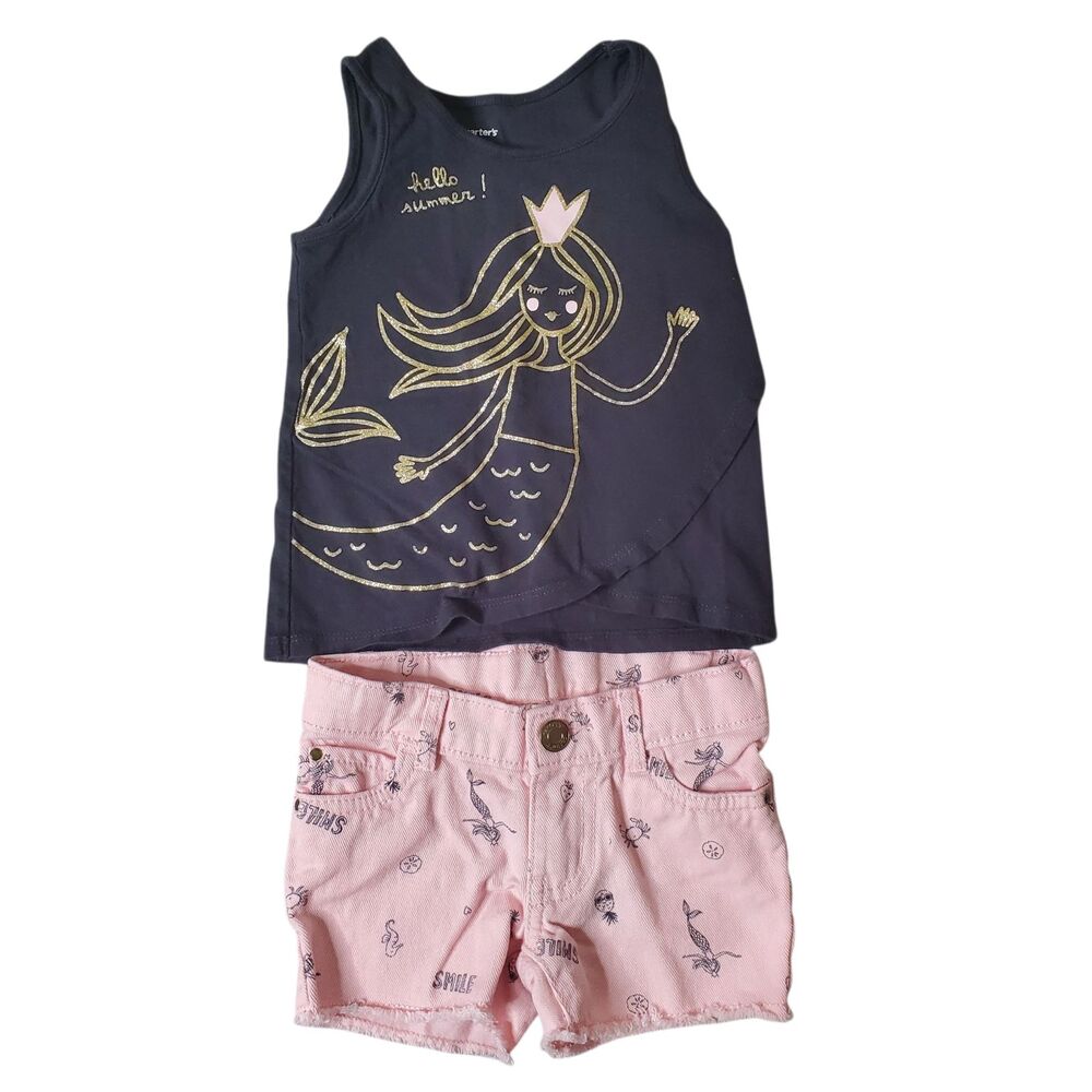 Toddler Girl 2T 5 Piece Matching Outfits & Top Spring Summer Clothing Bundle - Picture 4 of 10